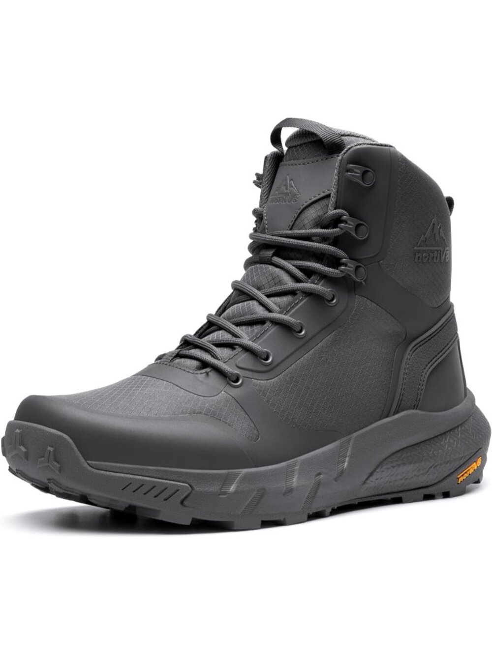 Men's Grey Nylon Tactical Military Boots Side Zipper Work Combat Shoes